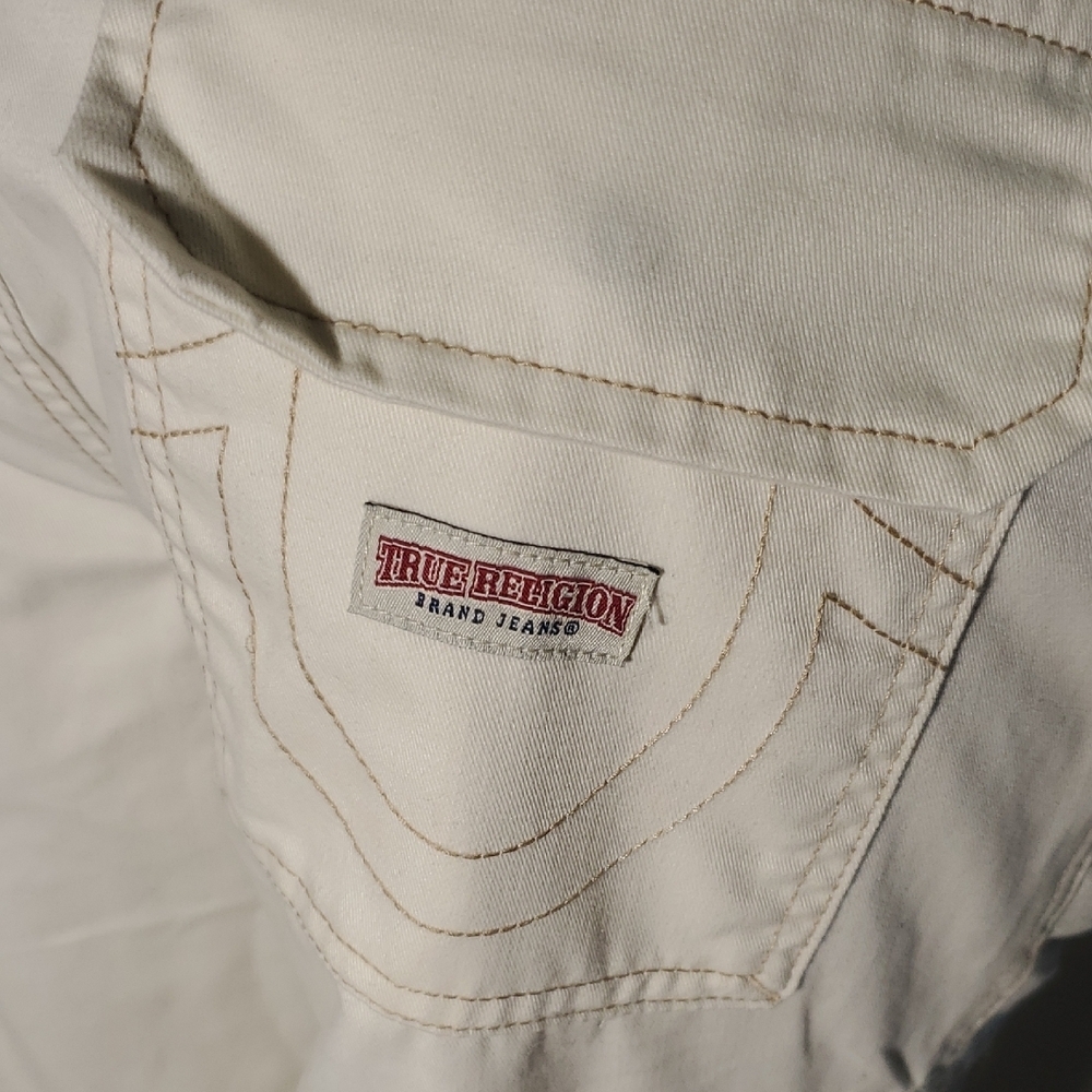 New Womens True Religion Military Cargo Pants Size 29 Cream - Picture 7 of 14